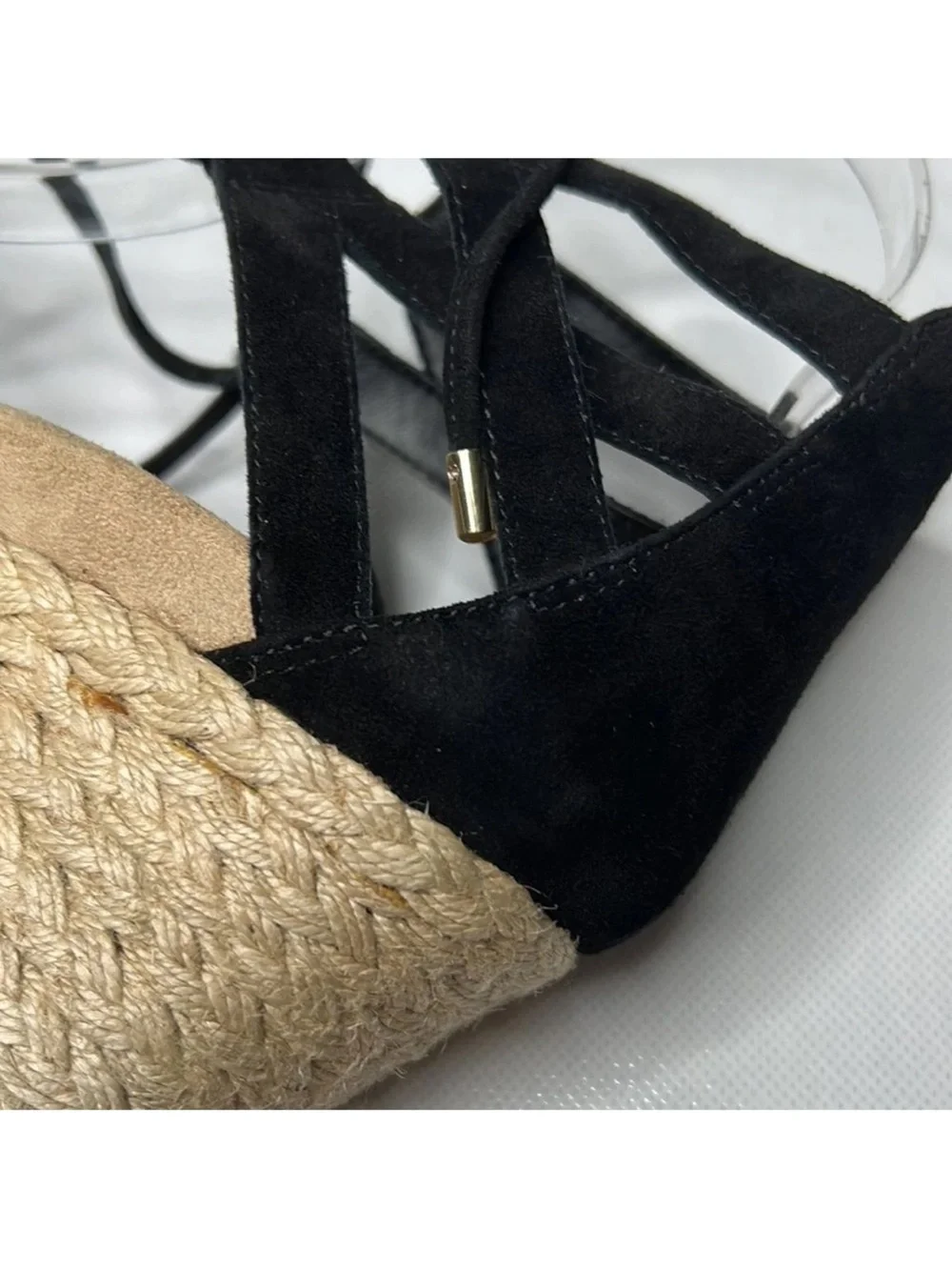 Vionic Aruba Calypso Espadrille Wedge Black Size 10 NEW